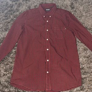 Timberland button up red/black shirt large